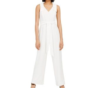 INC Bow-Sleeves Crepe Jumpsuit